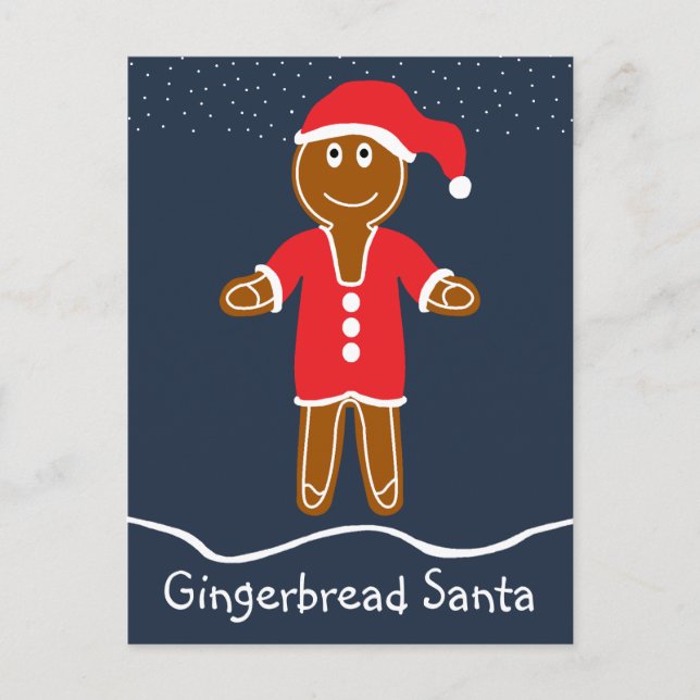 Gingerbröd jultomjulens Helgdag vykort (Framsida)