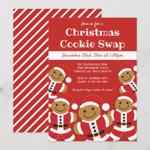 Gingerbröd jultomte Cookie Swap Inbjudningar