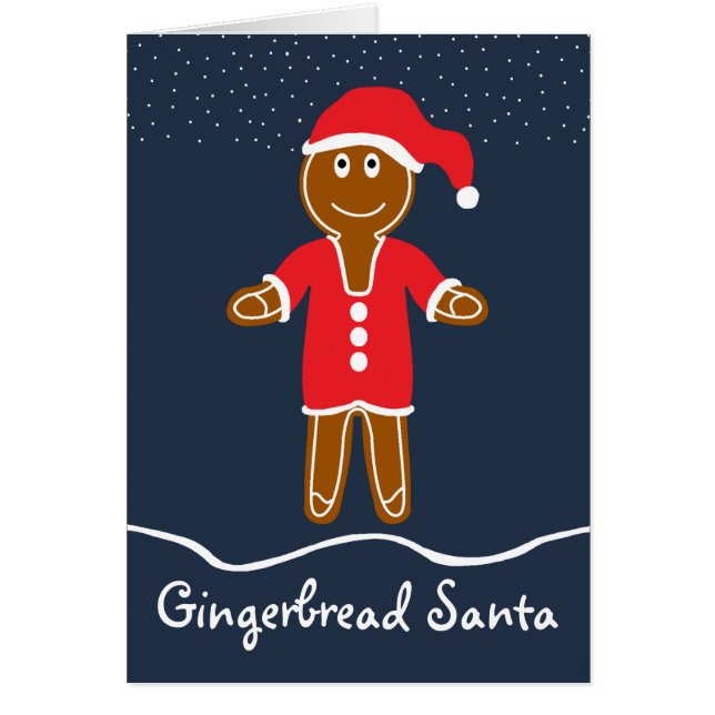 Gingerbröd jultomten hälsningskort (Framsidan)