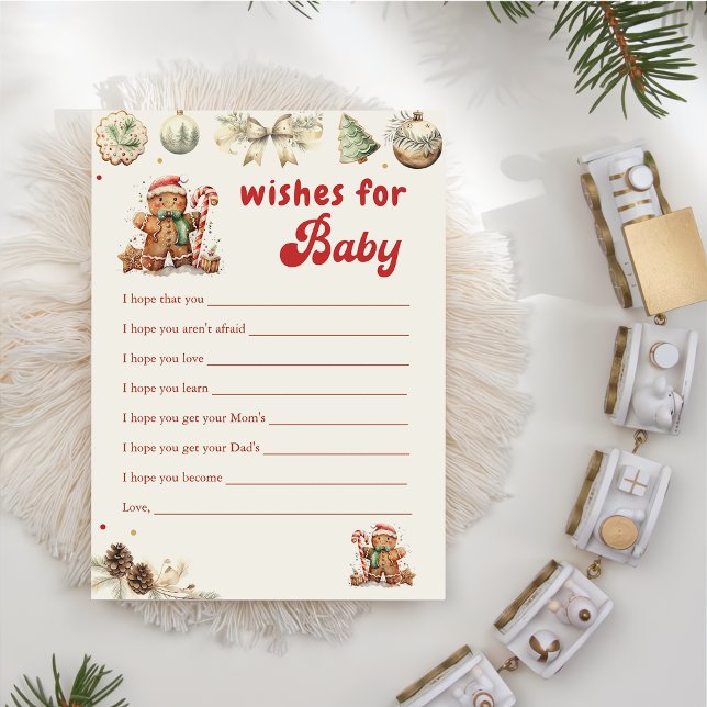 Gingerbröd Jultomten Önskemål för Baby Game Inbjudningar (Skapare uppladdad)
