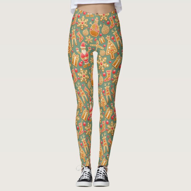Gingerbröd/kakor/jul Leggings (Framsida)