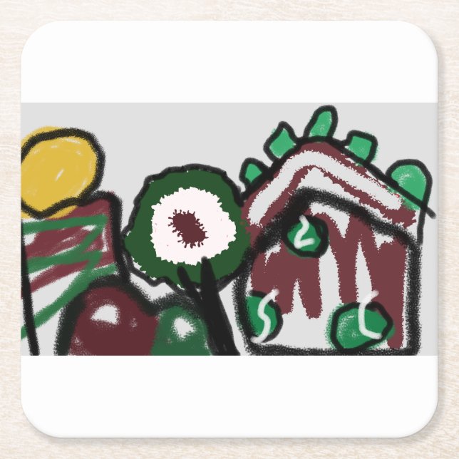 Gingerbröd kärlek underlägg papper kvadrat (Framsidan)