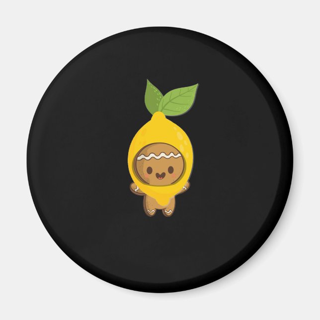 Gingerbröd Kawaii Magnet (Framsidan)