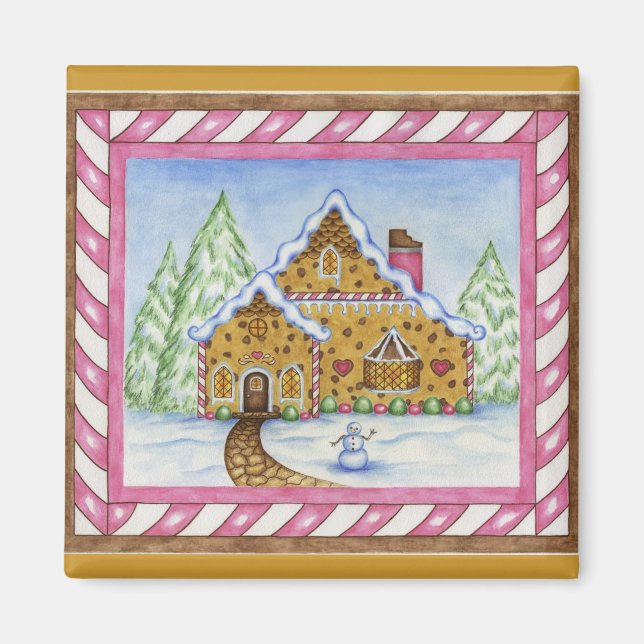 Gingerbröd Lodge House Magnet (Framsidan)