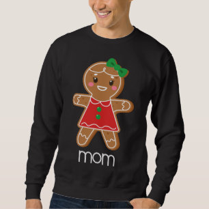Gingerbröd Mamma Julmatchande Pajamas för Fam Lång Ärmad Tröja