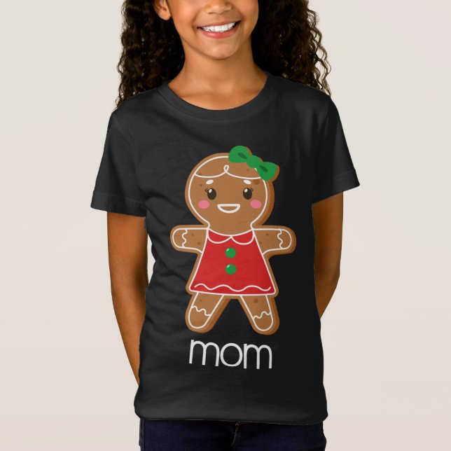 Gingerbröd Mamma Julmatchande Pajamas för Fam T Shirt (Framsida)
