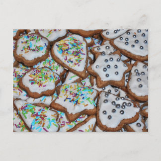 Gingerbröd med sockerglasyr för jul helg vykort