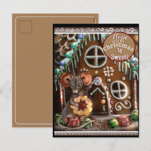 Gingerbröd Mouse Söt jul Helg Vykort