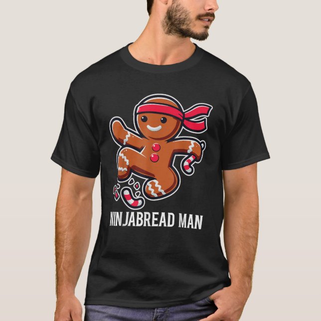 Gingerbröd Ninjabread Man Funny Cute Groovy Chris T Shirt (Framsida)