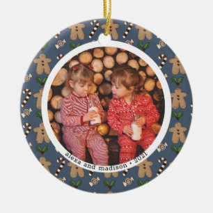 Gingerbröd och Polkagrisar Foto jul Ornam Julgransprydnad Keramik