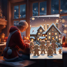 Gingerbröd och söt kryddbrödfamilj helgkort