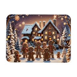 Gingerbröd och söt kryddbrödfamilj magnet