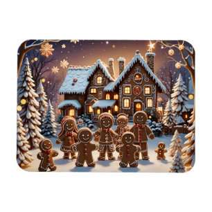Gingerbröd och söt kryddbrödfamilj magnet