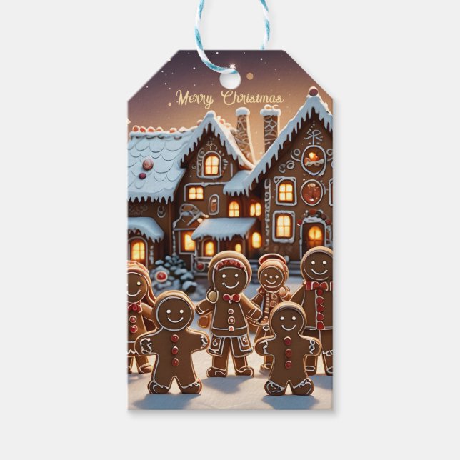 Gingerbröd och söt kryddbrödfamilj presentetikett (Framsidan)