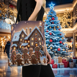 Gingerbröd och söt kryddbrödfamilj tygkasse