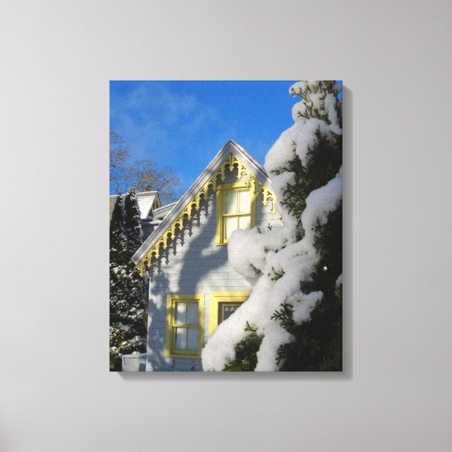 Gingerbröd och Winter Snö - Martha's Vineyard Canvastryck (Framsida)