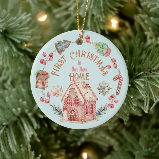 Gingerbröd Önskemål: Nykomling i hemmet och Namn Julgransprydnad Keramik (Träd)