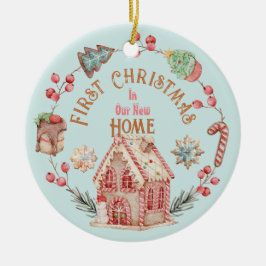 Gingerbröd Önskemål: Nykomling i hemmet och Namn Julgransprydnad Keramik