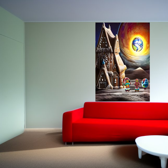 Gingerbröd på Måne | AI Art Poster (Skapare uppladdad)