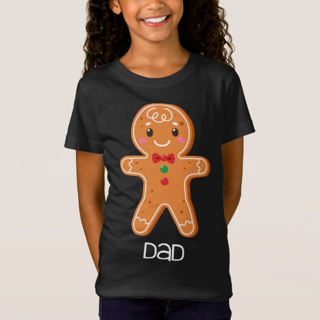 Gingerbröd Pappa Julmatchande Pajamas för Fam T Shirt (Framsida)