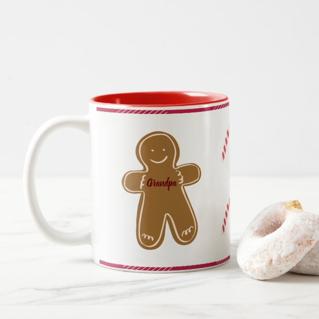 Gingerbröd Personalisera Grandma Helgdag Två-Tonad Mugg (Med munk)