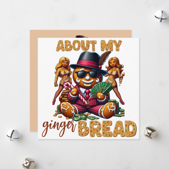 Gingerbröd Pimp Funny Julkort för stadsmiljö (Fram/Back In Situ)