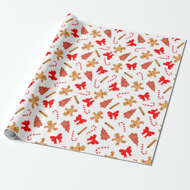 Gingerbröd Presentpapper (Utrullad)