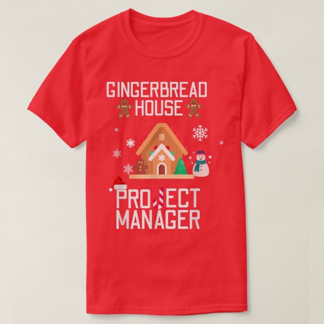 Gingerbröd - projektledare Börjar jul T Shirt (Design framsida)