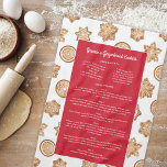 Gingerbröd Recipe Sweet jul Keepsaké Gift Kökshandduk<br><div class="desc">Den här fina julhandduken har en gräns av vattenfärgade kakor och enkel typografi på en fin röd bakgrund. Den här kökshandduken är en fantastisk gåva för att dela med dig av dina favoritrecept på gingerbröd, vare sig det är ditt eller en älskad familjemedlem. Det är en tänkbar gåva som kommer...</div>