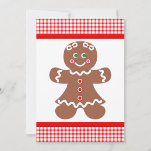 Gingerbröd Red Gingham Tack Kort