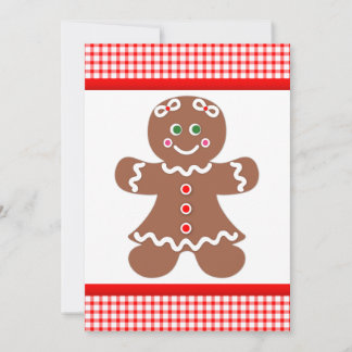 Gingerbröd Red Gingham Tack Kort