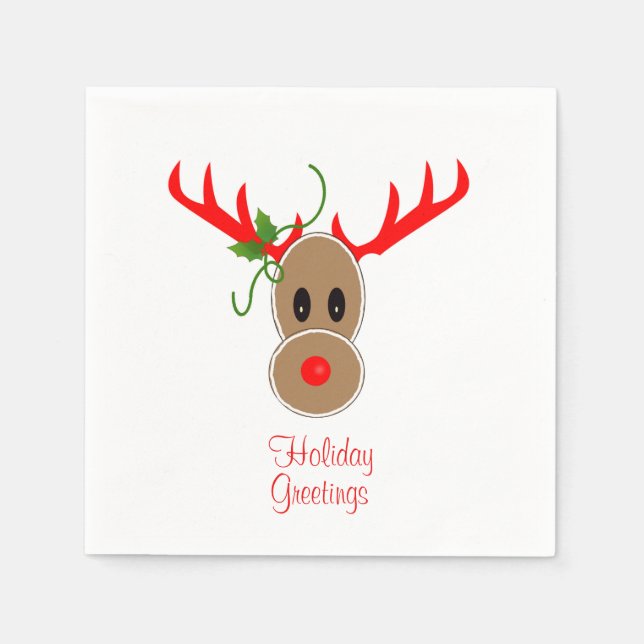 Gingerbröd Reindeer Napkins Pappersservett (Framsidan)