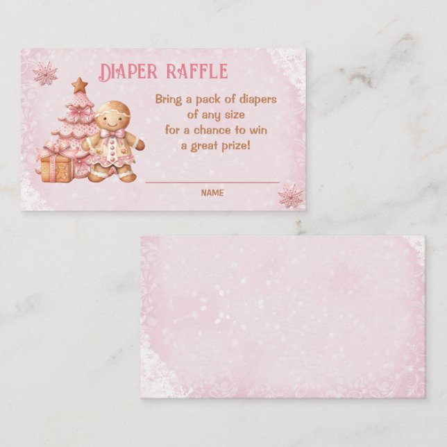 Gingerbröd Rosa Babykläder Förkläde Raffelkort Tilläggskort (Fram/baksida)