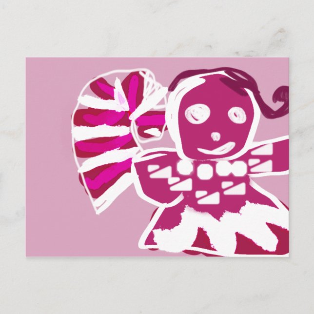 Gingerbröd rosa vykort (Framsida)