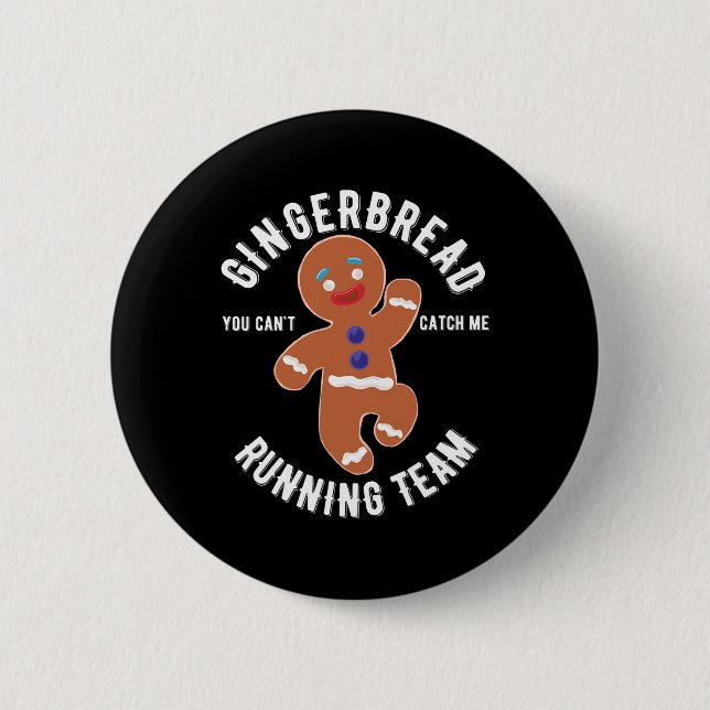 Gingerbröd RunTeam Roligt Gingerbröd jul Knapp (Framsida)