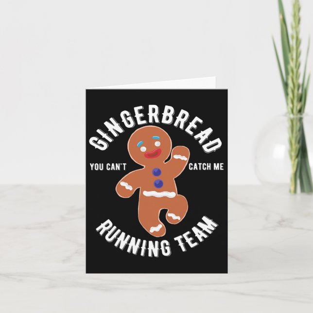Gingerbröd RunTeam Roligt Gingerbröd jul Kort (Framsida)