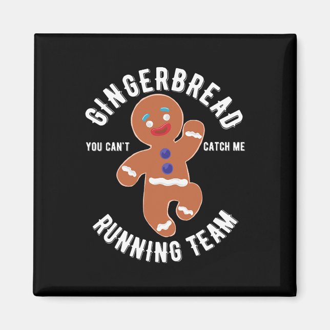 Gingerbröd RunTeam Roligt Gingerbröd jul Magnet (Framsidan)