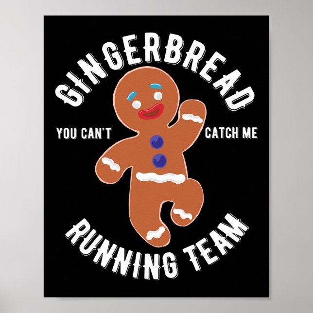 Gingerbröd RunTeam Roligt Gingerbröd jul Poster (Framsidan)