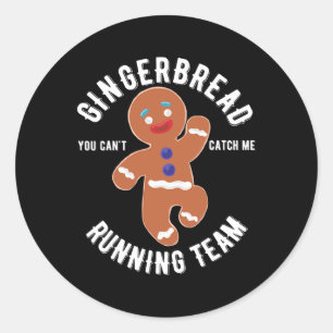Gingerbröd RunTeam Roligt Gingerbröd jul Runt Klistermärke