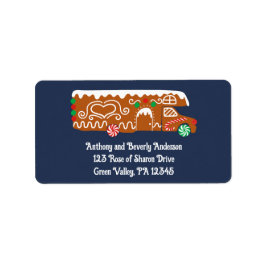 Gingerbröd RV klass C Camper jul Adressetikett