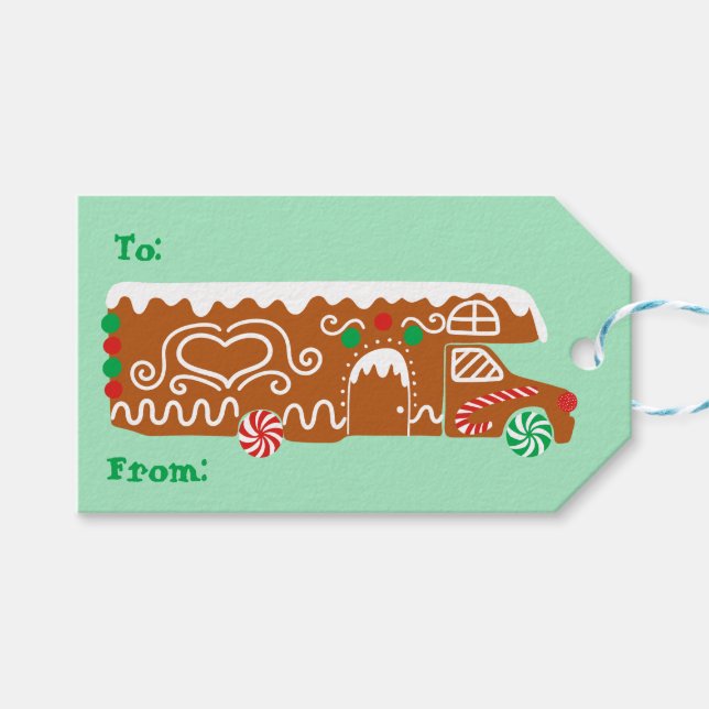 Gingerbröd RV klass C Camper jul till från Presentetikett (Framsidan (Horisontell))