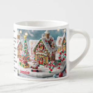 Gingerbröd Santa Add Child's Namn jul Kopp Espressomugg