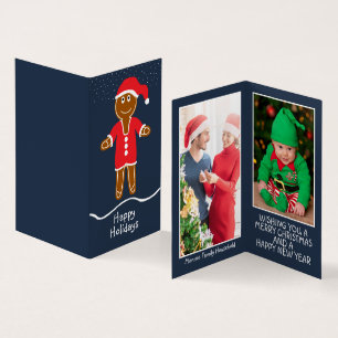 Gingerbröd Santa, Familjefotoporten Julkort Visitkort