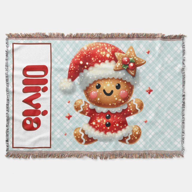 Gingerbröd Santa Throw Blanket Filt (Framsidan)