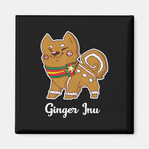 Gingerbröd shiba inu Hund för julklapp Magnet