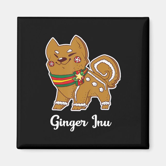 Gingerbröd shiba inu | Hund för julklapp Magnet (Framsidan)