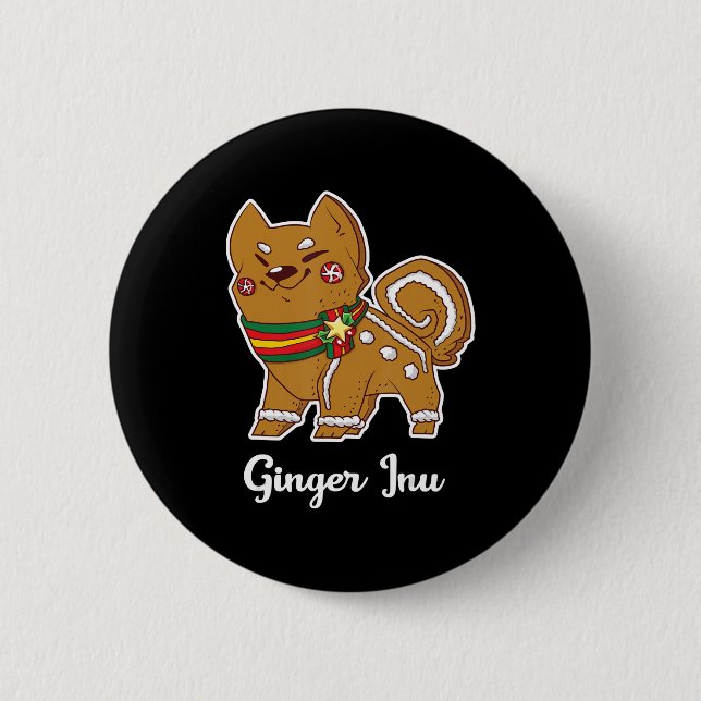 gingerbröd shiba inu meme christmas knapp (Framsida)