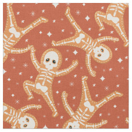 Gingerbröd Skeletons på Halloween-orange Tyg