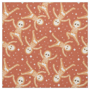 Gingerbröd Skeletons på Halloween-orange Tyg
