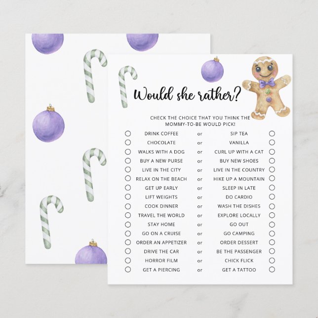 Gingerbröd - Skulle hon hellre vilja spela? (Fram/baksida)